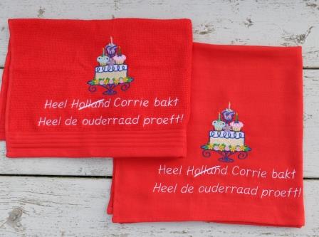Vrolijk design Keukendoek en theedoek moestuin