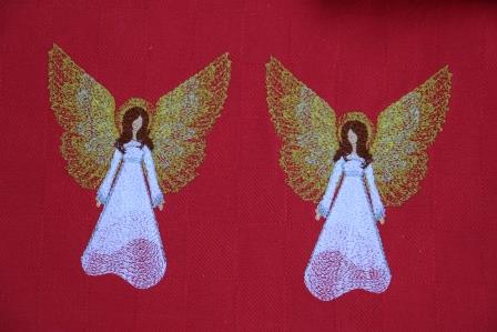 Keukenhanddoek en theedoek rood met Kusjes uit Nederland